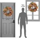 24" Fall Wreath for Front Door Handmade with Artificial Autumn Leaves, Natural Pinecones, Faux Berries and Wheat, Autumn Harvest Wreath Decoration for Home Farmhouse Door Wall Window Porch by CozyNest Decor
