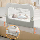 Bed Guard Rail for Toddlers - 32inch Folding up & Adjustable Heights Baby Bed Safety Rails - Portable Toddler Bed Barrier Railing Guard for Kids Twin, Bunk, Queen, Full Size Bed by TinyTreasures Baby Boutique