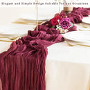 Burgundy 6 Pack Cheesecloth Table Runner 10FT Rustic Gauze Cheese Cloth Table Runner for Wedding Bridal Baby Shower Table Decor 20 x 120 Inch Long Boho Fabric Sheer Birthday Party Table Decorations by CozyNest Decor