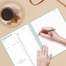 Daily Planner Undated - A4 To Do List Notebook Hourly Schedules, Spiral Appointment Planner for Women and Men,PVC Hardcover, Inner Pocket, Elastic Closure, 8.5" x 11", Teal by TinyTreasures Baby Boutique