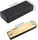 4PCS Key of C 10 Hole 10 Tones Titanium Color Harmonica with Case for Beginner Students Kids（Gold, Purple, Green, Blue） by TinyTreasures Baby Boutique