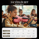 3/4 Beginner Violin Kit, Complete Violin Set with Case, Bow, Rosin, Pink by TinyTreasures Baby Boutique