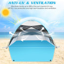 Large Easy Setup Beach Tent,Anti-UV Beach Shade Beach Canopy Tent Sun Shade with Extended Floor & 3 Mesh Roll Up Windows Fits 3-4 Person,Portable Shade Tent for Outdoor Camping Fishing by TinyTreasures Baby Boutique