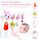 Jollybaby Baby Car Seat Stroller Toys, Plush Activity Hanging Spiral Activity Pram Crib with Music Box, Rattles, Squeaker for Babies Infant Boys Girls(Pink Fox) by TinyTreasures Baby Boutique