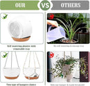 Hanging Planters for Outdoor Indoor Plants, 2 Pack 12 Inch Hanging Basket Plants Outdoor, Self Watering Hanging Planter with Plant Hanger for Garden Home Decoration (White) by GreenHaven Gardens