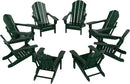 Westin Outdoors Laguna WO Outdoor Adirondack Folding Patio Chairs 8 PCS Set Retro Beach Aesthetic for Backyard, Lawn, Patio, Deck, Garden, Weather Resistant Polyethylene Plastic Lounger (Dark Green) by GreenHaven Gardens
