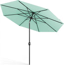 Midtown Umbrellas Sunbrella Umbrella 9 Feet Outdoor Umbrella With Canvas Glacier Acrylic Fabric - Auto-Tilt Aluminum Frame Patio Umbrella For Backyard, Deck, Garden, Pool - Black Pole by GreenHaven Gardens