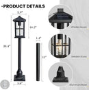 31" Solar Pathway Lights Outdoor, Dusk to Dawn Aluminum Lamp Post with Remote Control & Pole Mount Base - IP44 Waterproof, 3 Brightness Modes for Lawn, Patio, Driveway, Garden Decoration by GreenHaven Gardens