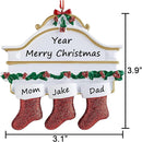 Personalized Christmas Ornaments 2025 Family of 2/3/4/5/6/7/8 Custom Christmas Stocking Ornament with Names Customized Ornaments for Xmas Tree,Family of 3 by TinyTreasures Baby Boutique