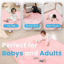 Baby Play Mat for Kids Room,Extra Thick Elasti-Foam Anti-Fall Cushion Mat for Babies,Toddlers,Infants,Water-Repellent&Non-Slip Bedroom Bedside Rugs(Pink) by TinyTreasures Baby Boutique