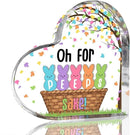 Funny Easter Bunny Decor Desk Decor Acrylic Heart Sign Easter Decorations Easter Gift Acrylic Heart Plaque Box Sign for Home Farmhouse Kitchen Bathroom Shelf Table Decoration Oh for Peeps Shake Sign by CozyNest Decor