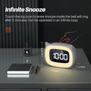 Kids Alarm Clock with Night Light & 18 Ringtones,Rechargeable,Cute Cat Ear Clock for Boys Girls Birthday Presents,Digital Clock for Children's Bedroom(White) by TinyTreasures Baby Boutique