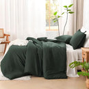 Litanika Forest Green Comforter Full Size, 3 Pieces Lightweight Solid Bedding Set, All Season Fluffy Bed Set (79x90In Comforter & 2 Pillowcases) by CozyNest Decor