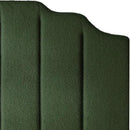 24KF Dark Green Teddy Fabric Tufted for Queen Upholstered Headboard, Modern Vertical Channel Design Full Headboard with Stepped Silhouette Top Edge, 6026-Q-Teddy Dark Green by CozyNest Decor