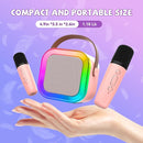 Mini Karaoke Machine for Kids Girls Boys - Birthday Gifts for Ages 4 5 6 7 8+ Year Old - 2025 New est - Portable Bluetooth Speaker with 2 Wireless Microphone - Kids' Instrument Accessories - Pink by TinyTreasures Baby Boutique