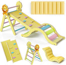 Pikler Triangle Set with Cushion, 7-in-1 Indoor Climbing Toys for Kids, Wooden Montessori Climbing Set for Toddlers Montessori Toys by TinyTreasures Baby Boutique