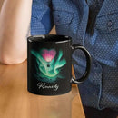 Customized Name Coffee Cup, Custom Hot Air Balloon Mug With Heart-Shaped, Personalized Northern Lights Ceramic Mug, Gift For Couples On Valentine's Day, Love Black Cup 11oz Or 15oz by CozyNest Decor