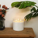 Homemory 6X6'' Extra Large Flameless Candle with 3 Wicks, Glass LED Pillar Candle, Real Wax Battery Operated Candle with Remote Control and Timer, Pure White by CozyNest Decor