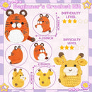 yhwsymgmho Crochet Kit for Beginners:2pcs Animals amigurumi Crochet Starter Kits with Step-by-Step Video Tutorials,Easy Knitting Set for Adults Kids,DIY Crocheting Doll Gift(Tiger & Giraffe) by TinyTreasures Baby Boutique