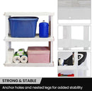 Oskar Storage Shelves - Bathroom Wall Organizer, Kids Room Toys Book Shelf, No Drill Heavy Duty, Kitchen Closet Garage Outdoor 3 Tier Stackable Plastic Shelving Unit by TinyTreasures Baby Boutique