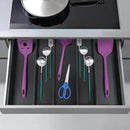 Utoplike Bamboo Drawer Organizer Kitchen Utensils, Adjustable Black Silverware Holder and Cutlery Tray Organiser, Expandable Drawer Divider for Flatware, Knives in Kitchen, Bedroom, Living Room by CozyNest Decor