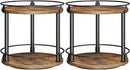 Spice Rack, Set of 2 Lazy Susan Organizer, 2-Tier Turntable Organizer, Rotating Spice Rack Organizer For Cabinet, Compact and Versatile, for Kitchen Countertop, Rustic Brown SR22L2BR by CozyNest Decor
