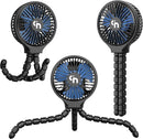 HomeLifairy Portable Stroller Fan, USB or Rechargeable Battery Operated with 3 Speeds and 360°Rotate, Cooling Clip On for Baby Crib Travel Car Seat Black by TinyTreasures Baby Boutique