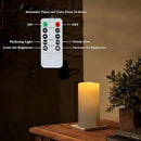 Homemory 4" x 8" Waterproof Outdoor Flameless Candles, Battery Operated Flickering LED Pillar Candles with Remote and Timers for Indoor Outdoor Lanterns, Long Lasting, Large, Dark Ivory, Set of 4 by CozyNest Decor
