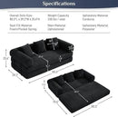 Convertible Sleeper Sofa Bed with Pillow, 4-in-1 Corduroy Folding Mattress Couch with Fixed-Shape Frame, Futon Fold Out Floor Sofa Cama Lounge Couch for Living Room Bedroom Studio, Black by CozyNest Decor