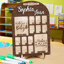 V-DECORPARKS Personalized My First Year Photo Frame | 12 Months Picture Frame For Baby First Year | Displays Two 4x6 Photo and Twelve 2x3 Pictures | Welcome Baby To Happy Birthday With Birth Stats by TinyTreasures Baby Boutique