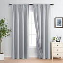 XWZO 100% Blackout Curtains with Tiebacks- 2 Thick Layers Completely Shaded Window Treatment Thermal Insulated Lined Drapes for Bedroom/Laundry, Rod Pocket, Light Grey, W52 x L84, Set of 2 Panels by TinyTreasures Baby Boutique