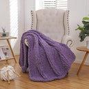 WESHIONGOO Chunky Knit Blanket Throw Knitted Throw Blankets for Couch Bed Fluffy Soft Blanket with Jumbo Chenille Yarn Thick 100% Handmade (Purple, 50"×60") by CozyNest Decor