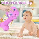 Baby Dino Plush Soft Stuffed Animal Toy for 0-3-6-12+ Months,Infant Musical Toy with Rattle,Squeaker,Sensory Crinkle,Teether & Textures,Toys for Christmas Baby Gift for Newborn Girl Boy (Purple) by TinyTreasures Baby Boutique