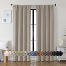 Simplebrand Ava Stone Blackout Curtains for Bedroom 84 Inch Length 2 Panels Set, Solid Thermal Insulated Privacy Living Room Window Treatment Curtains Blackout Drapes, W40 x L84 Inch, Stone by TinyTreasures Baby Boutique