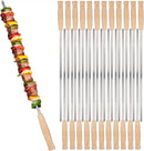 17-Inch 24 Pack Long Flat BBQ Skewers, HONSHEN 3/8 Inch Stainless Steel Wide Blade with hardwood Handle barbecue skewers for Grilling Meat,Chicken,Shrimp,Vegetables (17Inch Flat BBQ Skewers 24p) by GreenHaven Gardens