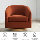 CHITA Swivel Accent Chair, FSC Certified Upholstered Velvet Barrel Chair for Living Room Set of 2, Fully Assembled, Burnt Orange by CozyNest Decor