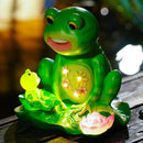 Upgraded Size Solar Garden Outdoor Statues Frog Mother and Little Frog with 6 LED Solar Figurine for Lawn,Patio, Balcony, Yard Decor Unique Gift, for Mom, Grandma,Father,Woman by CozyNest Decor