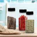 RoyalHouse - 6 Pack 14 Oz Plastic Spice Jars with Black Cap, Clear and Safe Plastic Bottle Containers with Shaker Lids for Storing Spice, Herbs and Seasoning Powders, BPA Free, Made in USA by CozyNest Decor