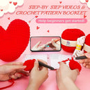 Crochetta Crochet Kit for Beginners, Crochet Kit w Step-by-Step Video Tutorials, Crochet Starter Kit Learn to Crochet Kits for Adults Kids Beginners, Heart Crochet Kit by TinyTreasures Baby Boutique