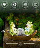 Solar Frogs Boating Statue Garden Decor: Outdoor Sculpture Lights Decorations Art Ornament Yard Lawn Backyard - Ideal Gifts for Women Mom Grandma by GreenHaven Gardens