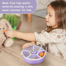Kids' Rotating Snack Container Set – 2-Pack, Includes 1 Rotating Snack Container & 1 Round Sectioned Snack Box, BPA-Free, Dishwasher Safe, Perfect for Travel-Purple by TinyTreasures Baby Boutique