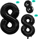 GOER Black Foil Balloons Number 8,Huge Number Balloons for 8th 18th 28th 38th 48th Birthday Party Supplies Anniversary Decorations (3 pcs,42 inch,32 inch,16inch) by TinyTreasures Baby Boutique