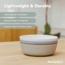 WeeSprout Bamboo Kids Bowls, Set of Four 15 oz Kid-Sized Dinnerware, Cereal, Leftovers & Snack Bowl, Dishwasher Safe (Blue, Green, Gray, & Beige) by TinyTreasures Baby Boutique