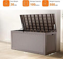 100 Gallon Outdoor Storage Box – Waterproof Deck Box for Garden & Patio,Light Brown by GreenHaven Gardens