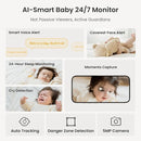Smart WiFi Baby Monitor, Baby Camera Monitor with Cry/Sleep/Face-Covered/Danger Zone Detection, 24/7 Recording & Reports, Data Encryption – 3K HD, 5MP, 6X Zoom, Multi-Users, 2-Way Talk by TinyTreasures Baby Boutique