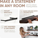 Homeforia Walnut 42 inch Floating Shelves, High End Solid Real Wood 42inch Floating Shelf for Wall, Large Dark Brown 42 inches Long Floating Shelves, Heavy Duty Bracket, 42 X 6.5 X 1.75 inch, Set of 2 by CozyNest Decor