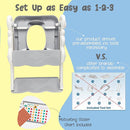 Musical & Sound Toddler Potty Training Seat w/Step Stool Ladder - Collapsible & Adjustable Toilet, Pre Assembled Toddler Toilet Seat w/Music & Sounds - Splash Guard & Anti-Slip Steps - Gray by TinyTreasures Baby Boutique