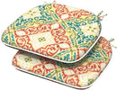 Indoor/Outdoor Chair Cushions 16x17 Inch, Patio Chair Cushions with Ties, All Weather Seat Cushions for Patio Furniture Home Garden Chair Use, Set of 2,Geometric Orange by GreenHaven Gardens