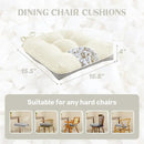puredown® Chair Cushions for Dining Chairs, Tufted Memory Foam Chair Pads with Non-Slip Backing, Kitchen Seat Cushions with Ties, Washable Seat Pads Set of 4, 15.5" x 15.5" x 4", Ivory by CozyNest Decor