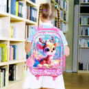 Girls Rolling Backpack, Cute Deer Roller Wheels Kids Bookbag - Wheeled Elementary School Bag - 3PCS Deer by TinyTreasures Baby Boutique